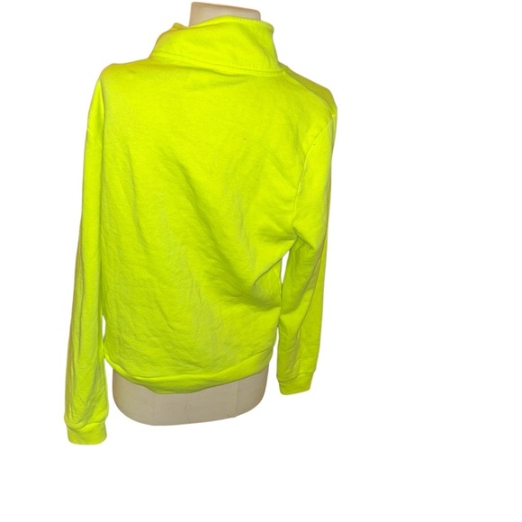 Victoria’s Secret pink collection neon yellow/ black quarter zip sweatshirt L - Picture 3 of 3